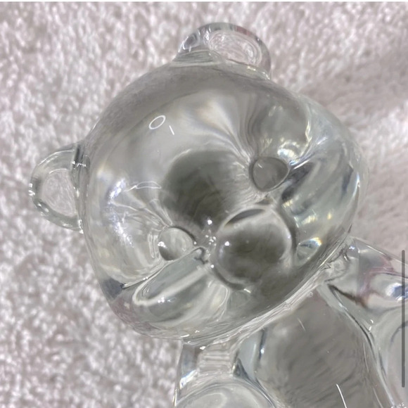 Vintage Fenton Crystal Clear Glass Bear  Paper Weight Figurine - Picture 7 of 13
